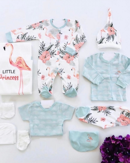 Picture of Newborn set flamingo 10 pieces