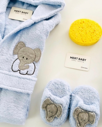 Picture of Baby Elephant Bathrobe 3 Piece Set
