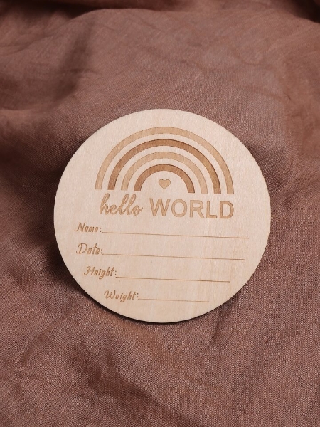 Picture of newborn round card