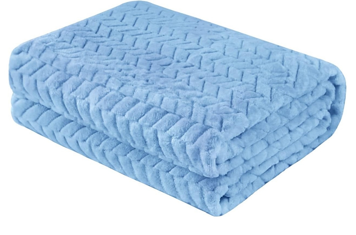 Picture of Blue flannel baby blanket 30x40 inch
